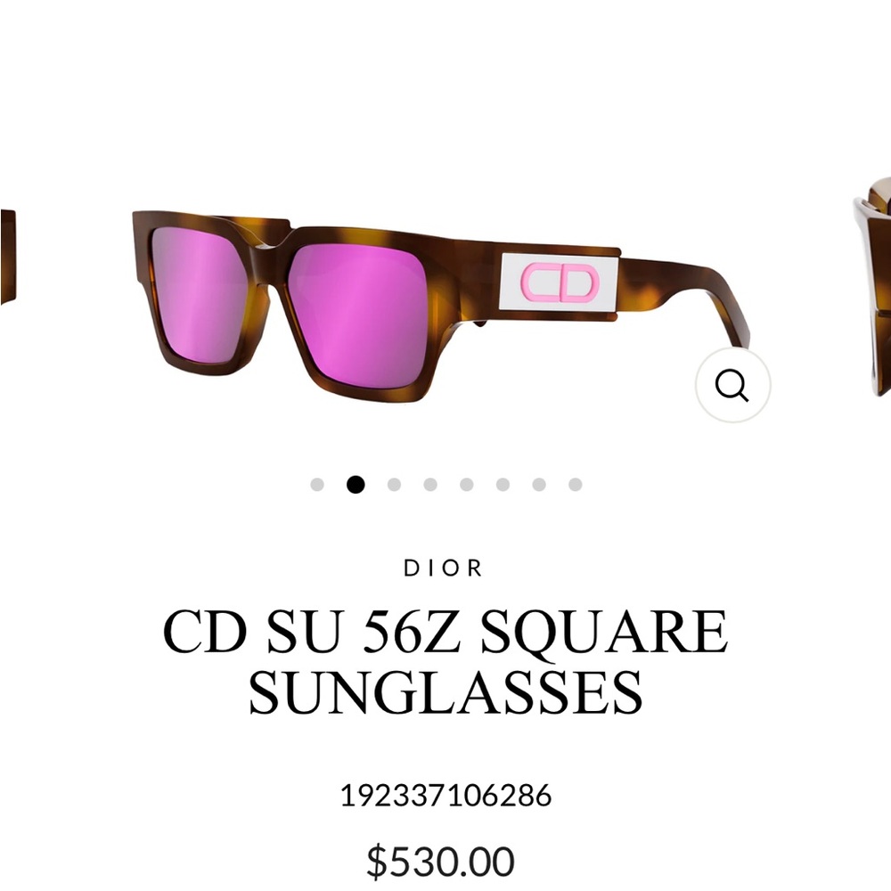 Christian Dior Square Sunglasses Brown and Pink CD SU 56Z